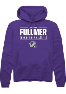 Jackson Fullmer Rally Mens Purple K-State Wildcats NIL Stacked Box Hooded Sweatshirt