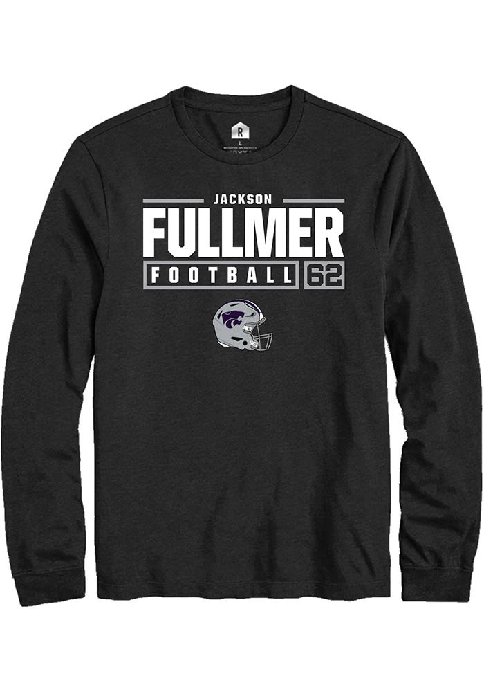 Jackson Fullmer K-State Wildcats Black Rally NIL Stacked Box Long Sleeve T Shirt