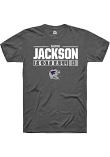 Jadon Jackson  K-State Wildcats Dark Grey Rally NIL Stacked Box Short Sleeve T Shirt