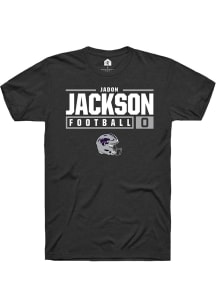 Jadon Jackson  K-State Wildcats Black Rally NIL Stacked Box Short Sleeve T Shirt