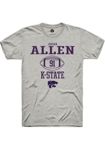 Jordan Allen  K-State Wildcats Ash Rally NIL Sport Icon Short Sleeve T Shirt