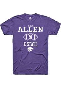 Jordan Allen  K-State Wildcats Purple Rally NIL Sport Icon Short Sleeve T Shirt