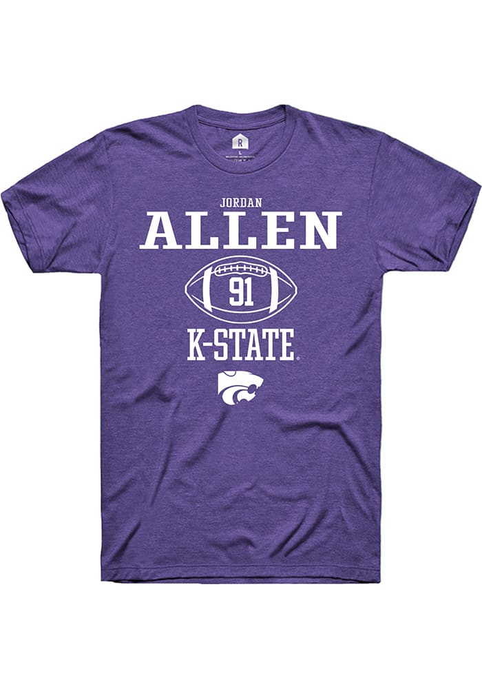 Jordan Allen K-State Wildcats Purple Rally NIL Sport Icon Short Sleeve T Shirt