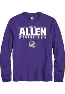 Jordan Allen  K-State Wildcats Purple Rally NIL Stacked Box Long Sleeve T Shirt