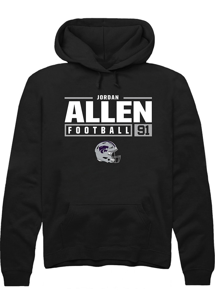 Rally K-State Wildcats Mens Black NIL Stacked Box Long Sleeve Hoodie
