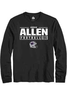 Jordan Allen  K-State Wildcats Black Rally NIL Stacked Box Long Sleeve T Shirt