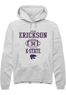 Trevor Erickson Rally Mens White K-State Wildcats NIL Sport Icon Hooded Sweatshirt