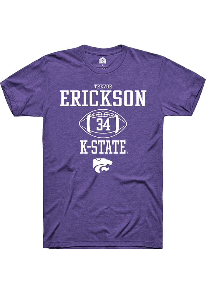 Trevor Erickson K-State Wildcats Purple Rally NIL Sport Icon Short Sleeve T Shirt