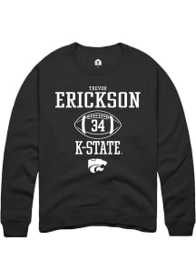 Trevor Erickson Rally Mens Black K-State Wildcats NIL Sport Icon Crew Sweatshirt