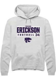 Trevor Erickson Rally Mens White K-State Wildcats NIL Stacked Box Hooded Sweatshirt