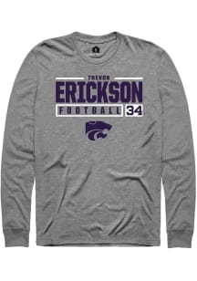 Trevor Erickson Rally Mens Graphite K-State Wildcats NIL Stacked Box Tee