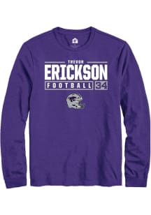 Trevor Erickson Rally Mens Purple K-State Wildcats NIL Stacked Box Tee