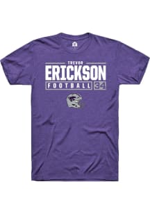 Trevor Erickson Purple K-State Wildcats NIL Stacked Box Short Sleeve T Shirt