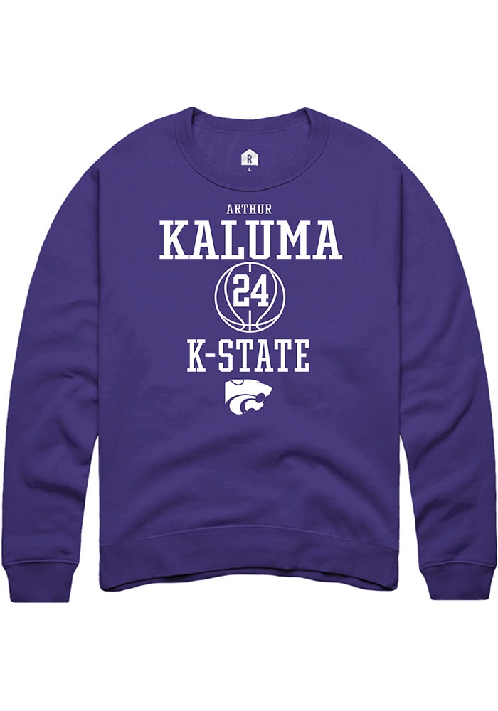 Arthur Kaluma Rally K-State Wildcats Mens Purple NIL Sport Icon Long Sleeve Crew Sweatshirt