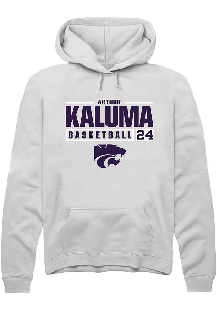 Rally K-State Wildcats Mens White NIL Stacked Box Long Sleeve Hoodie
