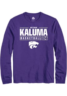 Arthur Kaluma  K-State Wildcats Purple Rally NIL Stacked Box Long Sleeve T Shirt