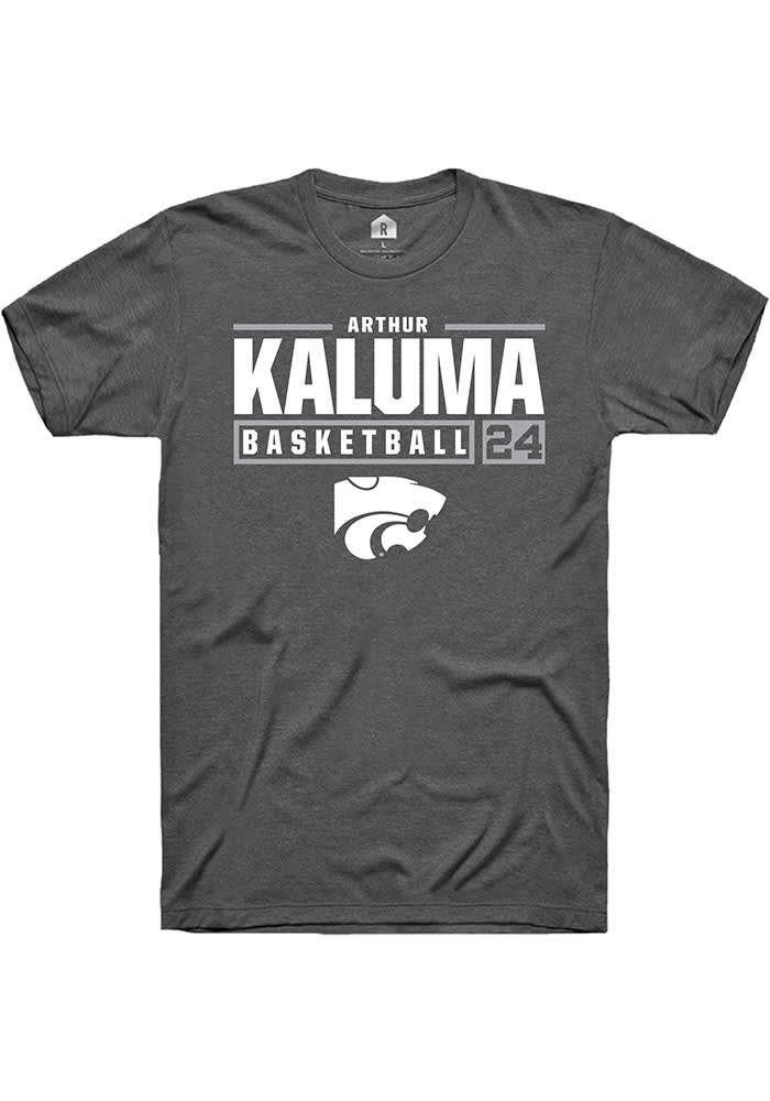 Arthur Kaluma K-State Wildcats Grey Rally NIL Stacked Box Short Sleeve T Shirt