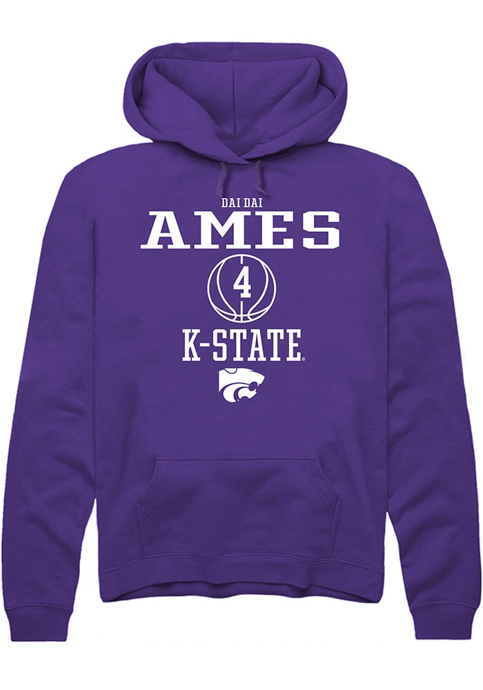 Dai Dai Ames Rally K-State Wildcats Mens Purple NIL Sport Icon Long Sleeve Hoodie