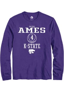 Dai Dai Ames  K-State Wildcats Purple Rally NIL Sport Icon Long Sleeve T Shirt