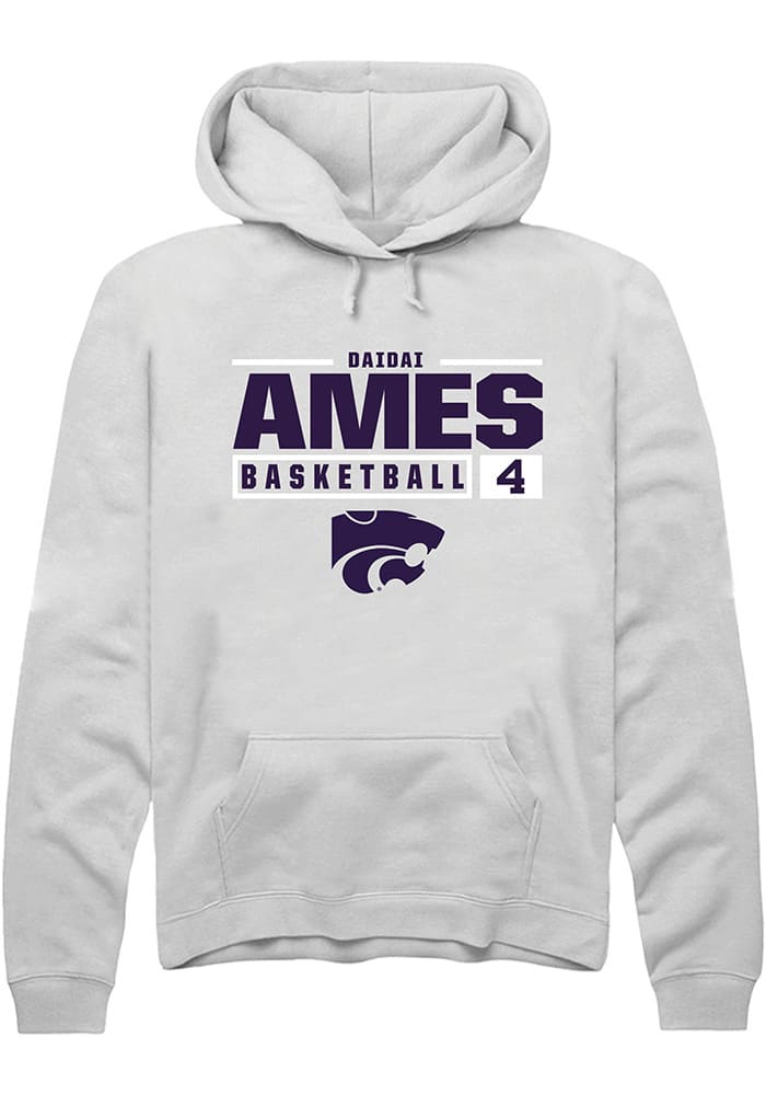 Dai Dai Ames Rally K-State Wildcats Mens White NIL Stacked Box Long Sleeve Hoodie