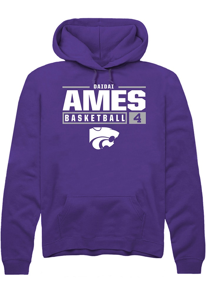 Dai Dai Ames Rally K-State Wildcats Mens Purple NIL Stacked Box Long Sleeve Hoodie
