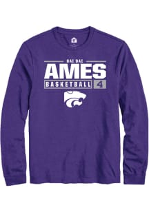 Dai Dai Ames  K-State Wildcats Purple Rally NIL Stacked Box Long Sleeve T Shirt