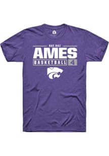 Dai Dai Ames  K-State Wildcats Purple Rally NIL Stacked Box Short Sleeve T Shirt