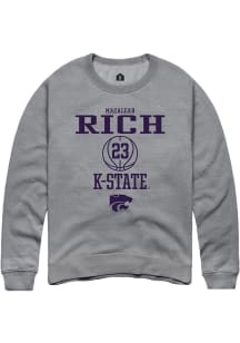 Macaleab Rich Rally Mens Graphite K-State Wildcats NIL Sport Icon Crew Sweatshirt