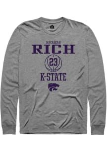 Macaleab Rich  K-State Wildcats Graphite Rally NIL Sport Icon Long Sleeve T Shirt