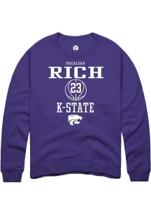 Macaleab Rich Rally Mens Purple K-State Wildcats NIL Sport Icon Crew Sweatshirt