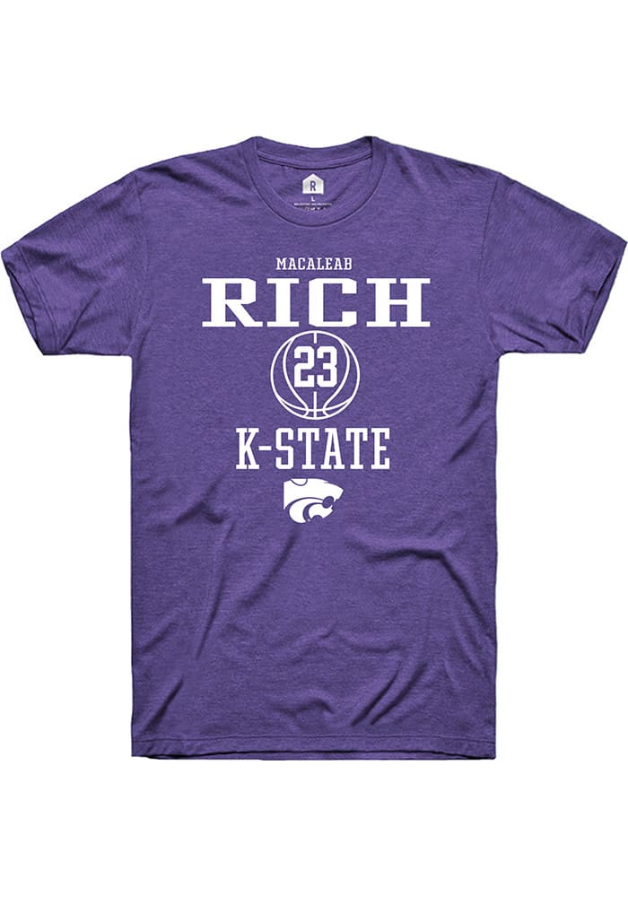 Macaleab Rich K-State Wildcats Purple Rally NIL Sport Icon Short Sleeve T Shirt