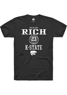 Macaleab Rich  K-State Wildcats Black Rally NIL Sport Icon Short Sleeve T Shirt