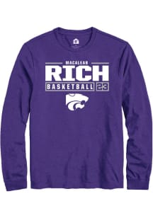 Macaleab Rich  K-State Wildcats Purple Rally NIL Stacked Box Long Sleeve T Shirt