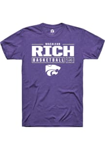 Macaleab Rich  K-State Wildcats Purple Rally NIL Stacked Box Short Sleeve T Shirt