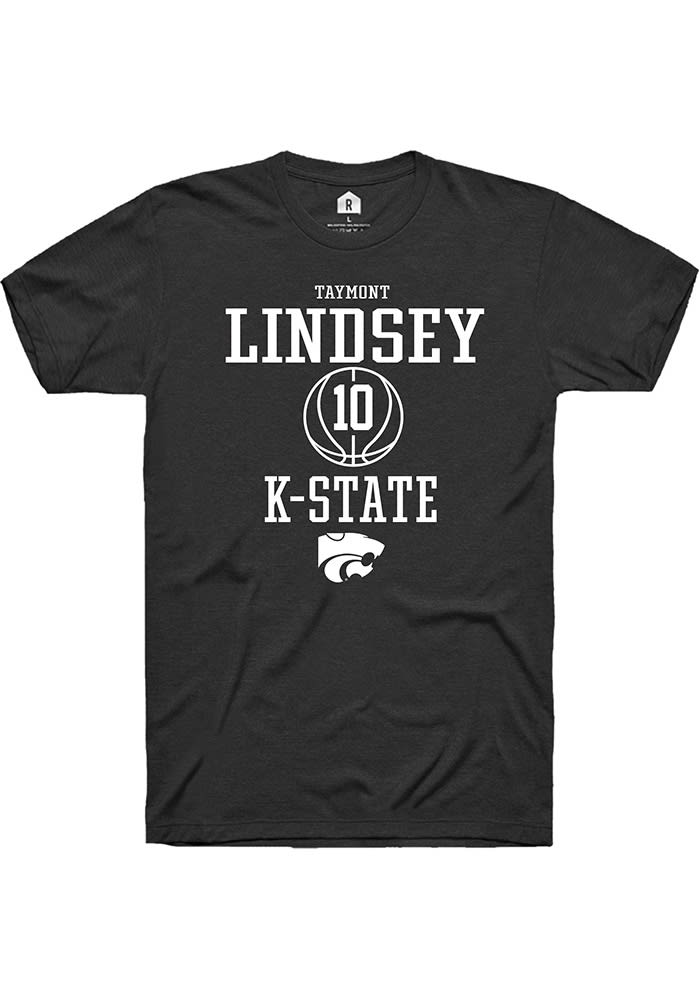 Taymont Lindsey K-State Wildcats Black Rally NIL Sport Icon Short Sleeve T Shirt