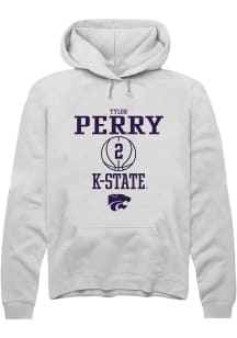 Tylor Perry  Rally K-State Wildcats Mens White NIL Sport Icon Long Sleeve Hoodie