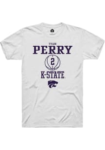 Tylor Perry  K-State Wildcats White Rally NIL Sport Icon Short Sleeve T Shirt