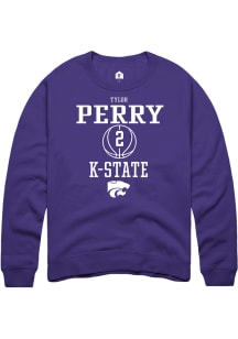Tylor Perry  Rally K-State Wildcats Mens Purple NIL Sport Icon Long Sleeve Crew Sweatshirt