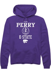 Tylor Perry  Rally K-State Wildcats Mens Purple NIL Sport Icon Long Sleeve Hoodie