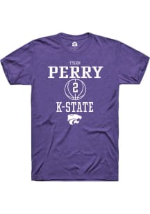 Tylor Perry  K-State Wildcats Purple Rally NIL Sport Icon Short Sleeve T Shirt