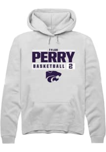 Tylor Perry  Rally K-State Wildcats Mens White NIL Stacked Box Long Sleeve Hoodie