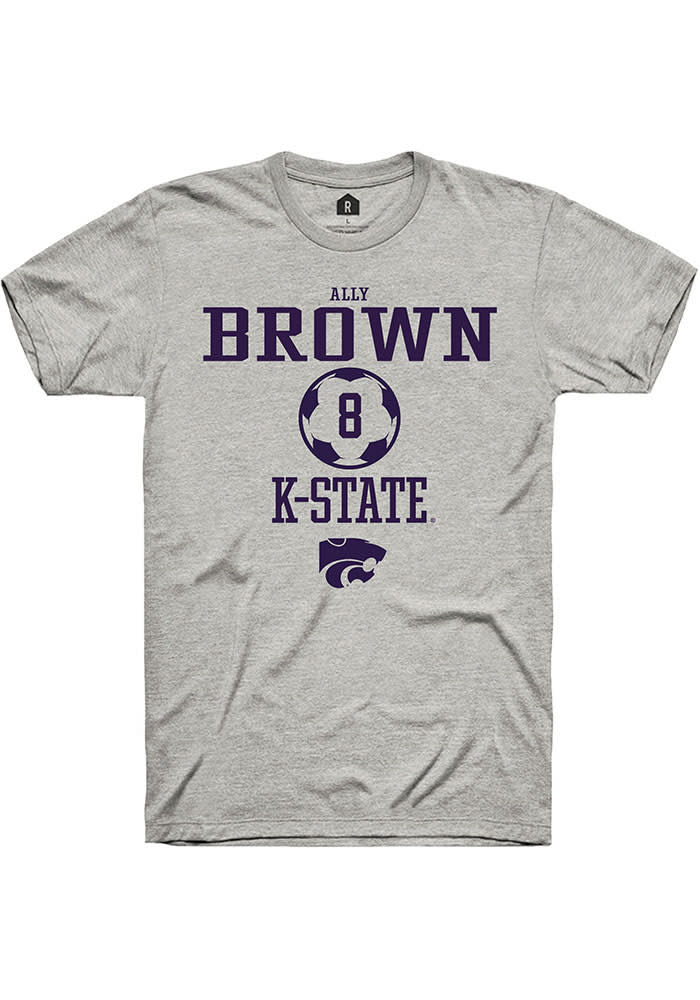 Ally Brown K-State Wildcats Grey Rally NIL Sport Icon Short Sleeve T Shirt