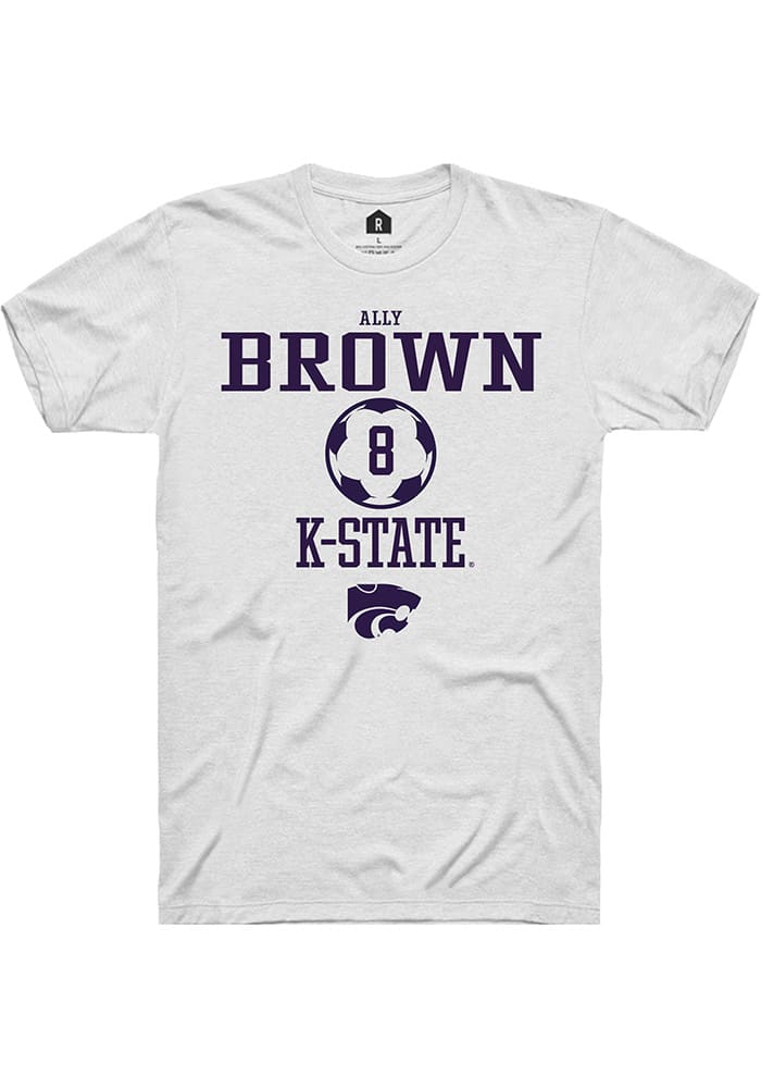 Ally Brown K-State Wildcats White Rally NIL Sport Icon Short Sleeve T Shirt