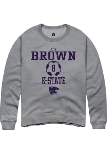 Ally Brown Rally Mens Graphite K-State Wildcats NIL Sport Icon Crew Sweatshirt