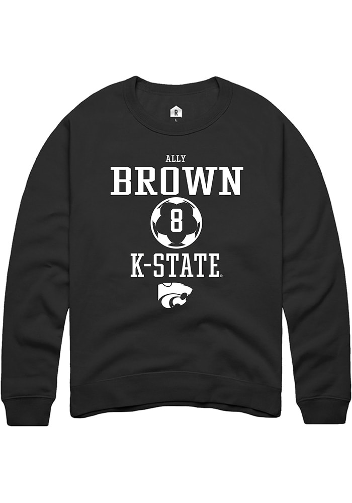 Ally Brown Rally K-State Wildcats Mens Black NIL Sport Icon Long Sleeve Crew Sweatshirt
