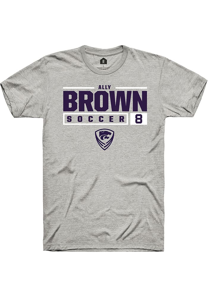Ally Brown K-State Wildcats Grey Rally NIL Stacked Box Short Sleeve T Shirt