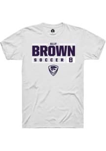 Ally Brown White K-State Wildcats NIL Stacked Box Short Sleeve T Shirt