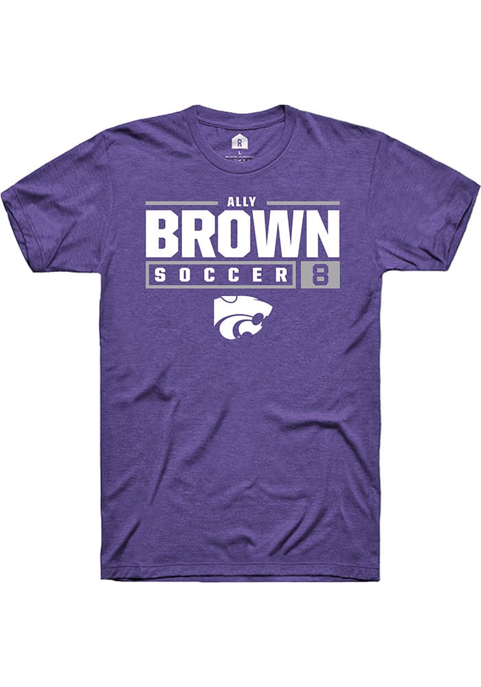 Ally Brown K-State Wildcats Purple Rally NIL Stacked Box Short Sleeve T Shirt