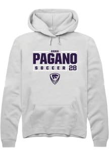 Anna Pagano Rally Mens White K-State Wildcats NIL Stacked Box Hooded Sweatshirt