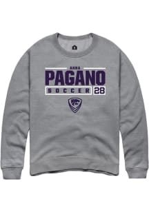 Anna Pagano Rally Mens Graphite K-State Wildcats NIL Stacked Box Crew Sweatshirt